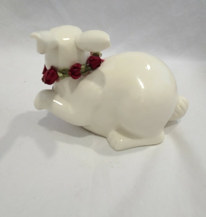 Easter Bunnies Bunny Rabbit White Ceramic Porcelain Figurines Tabletop Decor