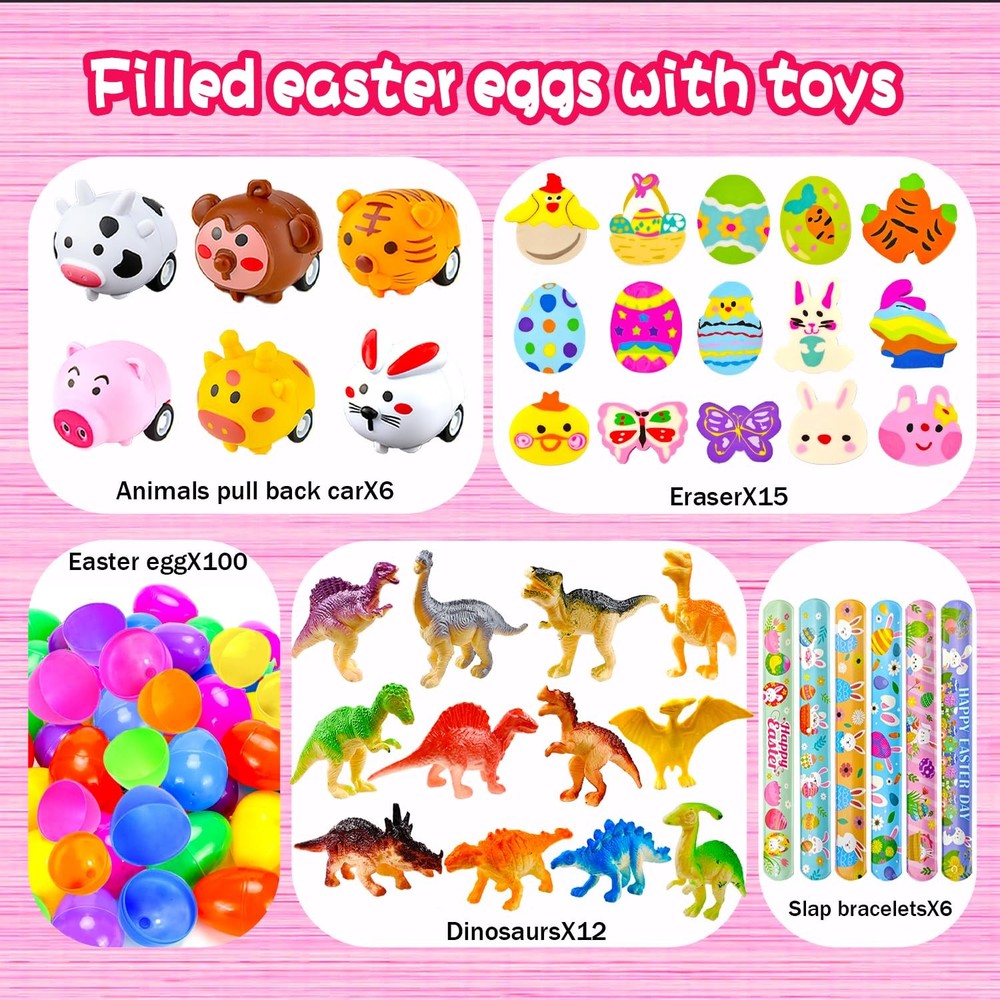 318 Pcs Prefilled Easter Eggs Filled Pre Filled Easter Eggs for Kids Prefille...