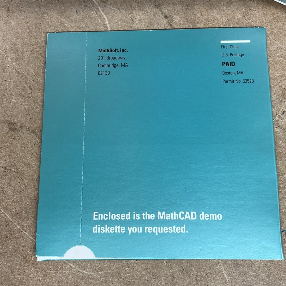 MathSoft MathCAD Version 2.5 5.25 Inch Floppy Disk Vintage Computing