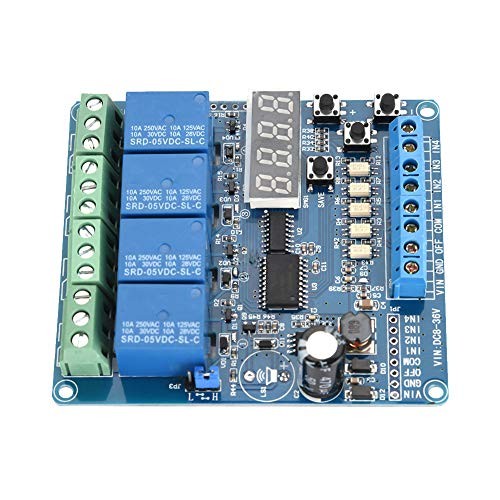 36V Relay Module, 8-36V Relay Module 4-Channel Multifunction Time Delay Relay