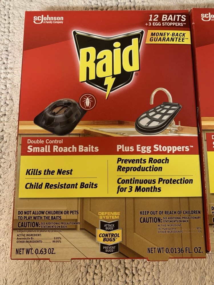 New Raid Small Roach Baits And Egg Killer 24 Baits And 6 Egg Stoppers