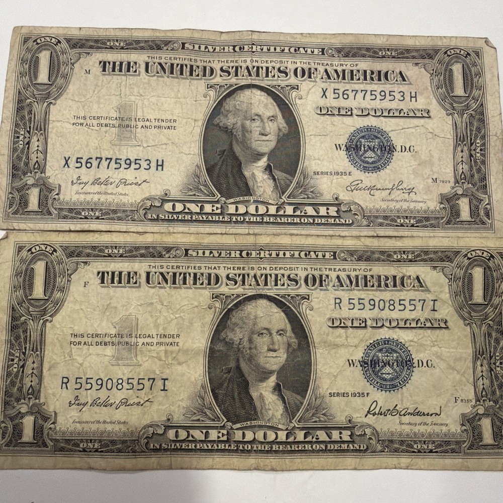 2-1935 $1  Silver Certificates Fair Shape D315