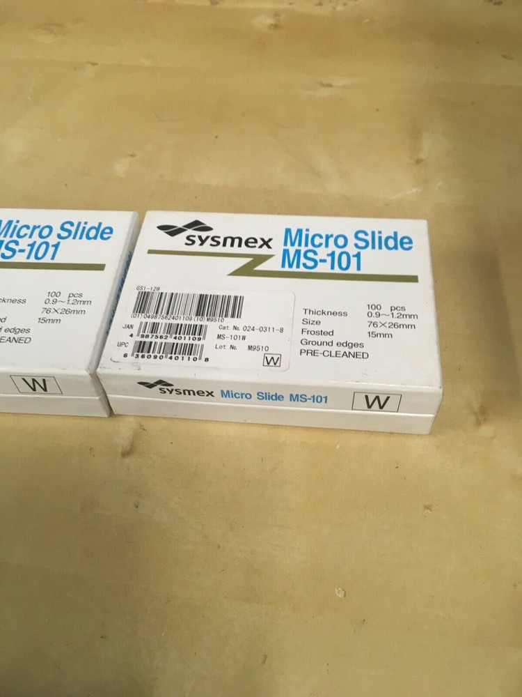 2 Packs: Sysmex Micro Slide Ms-101 76x26mm Frosted 15mm