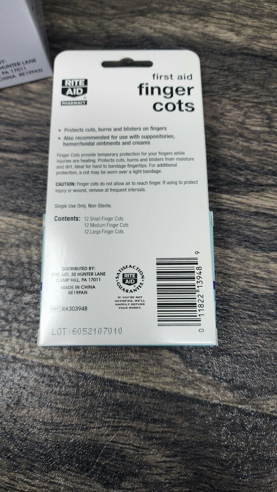 216 Assorted Sizes Rite Aid Finger Cots Multipack