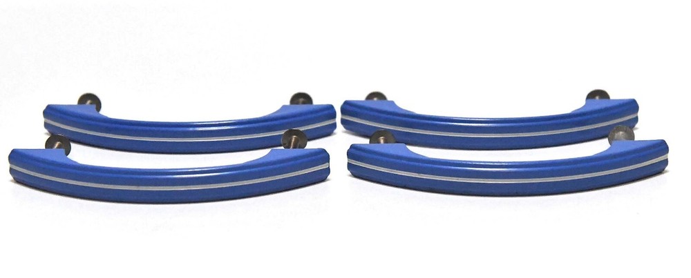 4 VINTAGE  MATCHING RETRO BLUE DRAWER OR CABINET PULLS