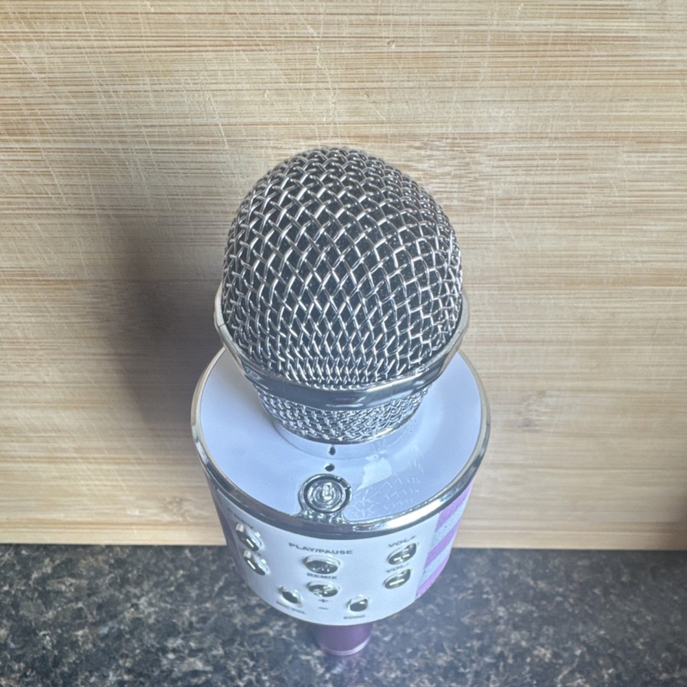 Hello Kitty Bluetooth Wireless Karaoke Microphone Purple with Built-in Controls