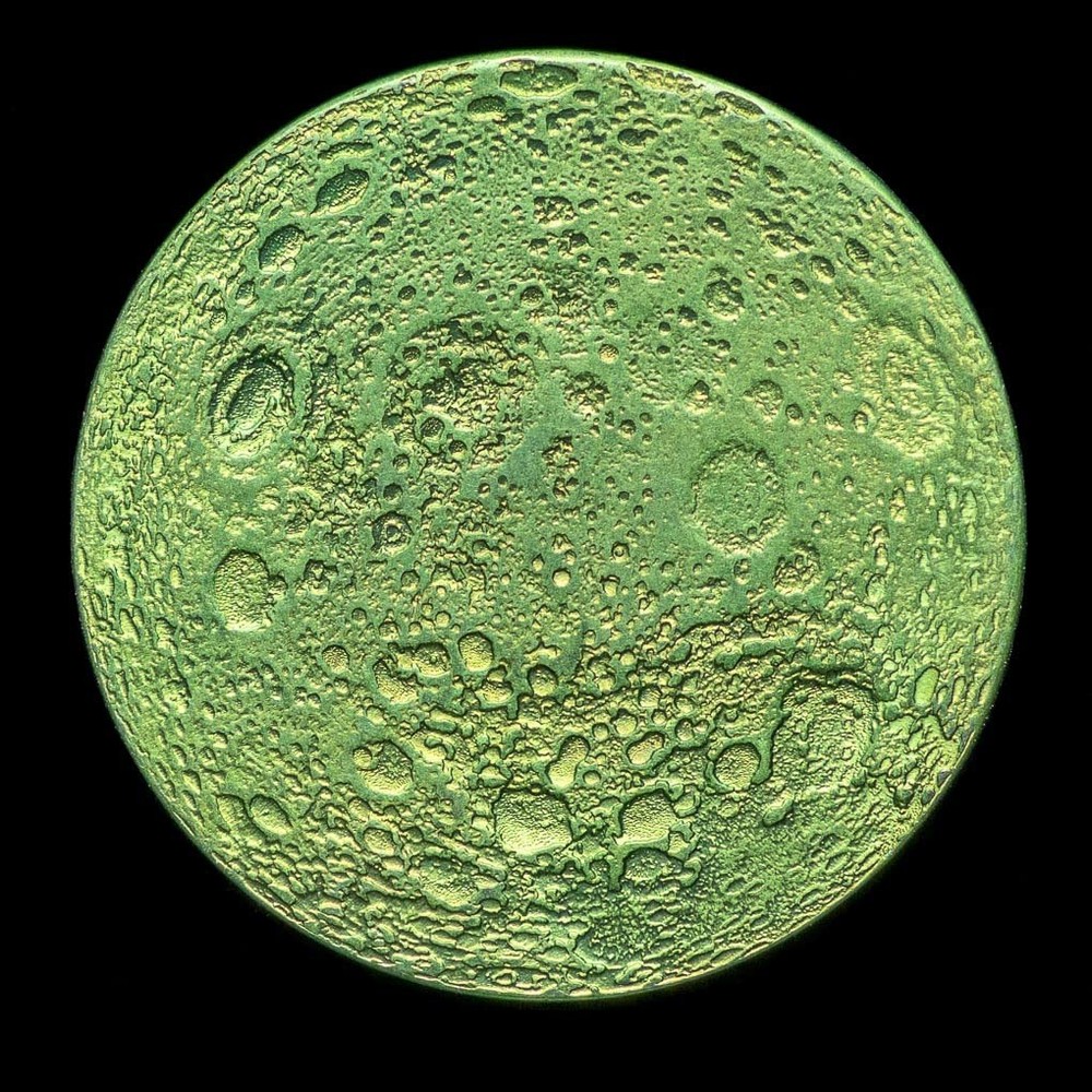 Green Moon Coin - 1" Anodized Niobium