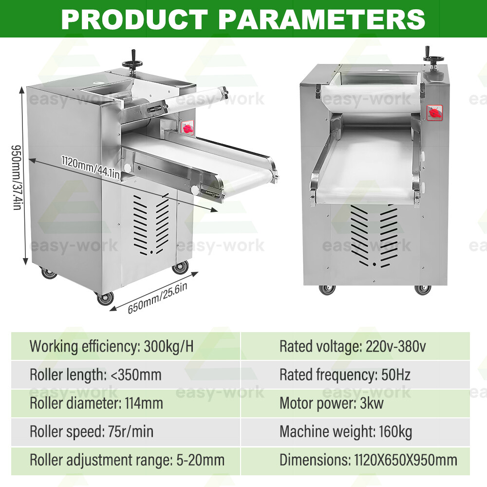 Automatic Electric Dough Sheeter Roller Pressing Circulating Dough Press Machine