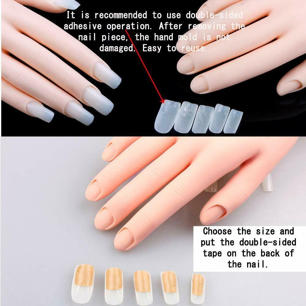 Pro Practice Nail Art Hand Soft Training Display Model Hands Flexible Silicone