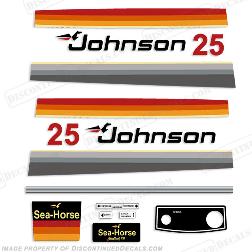 Fits Johnson 1978 25hp Decals - Electric