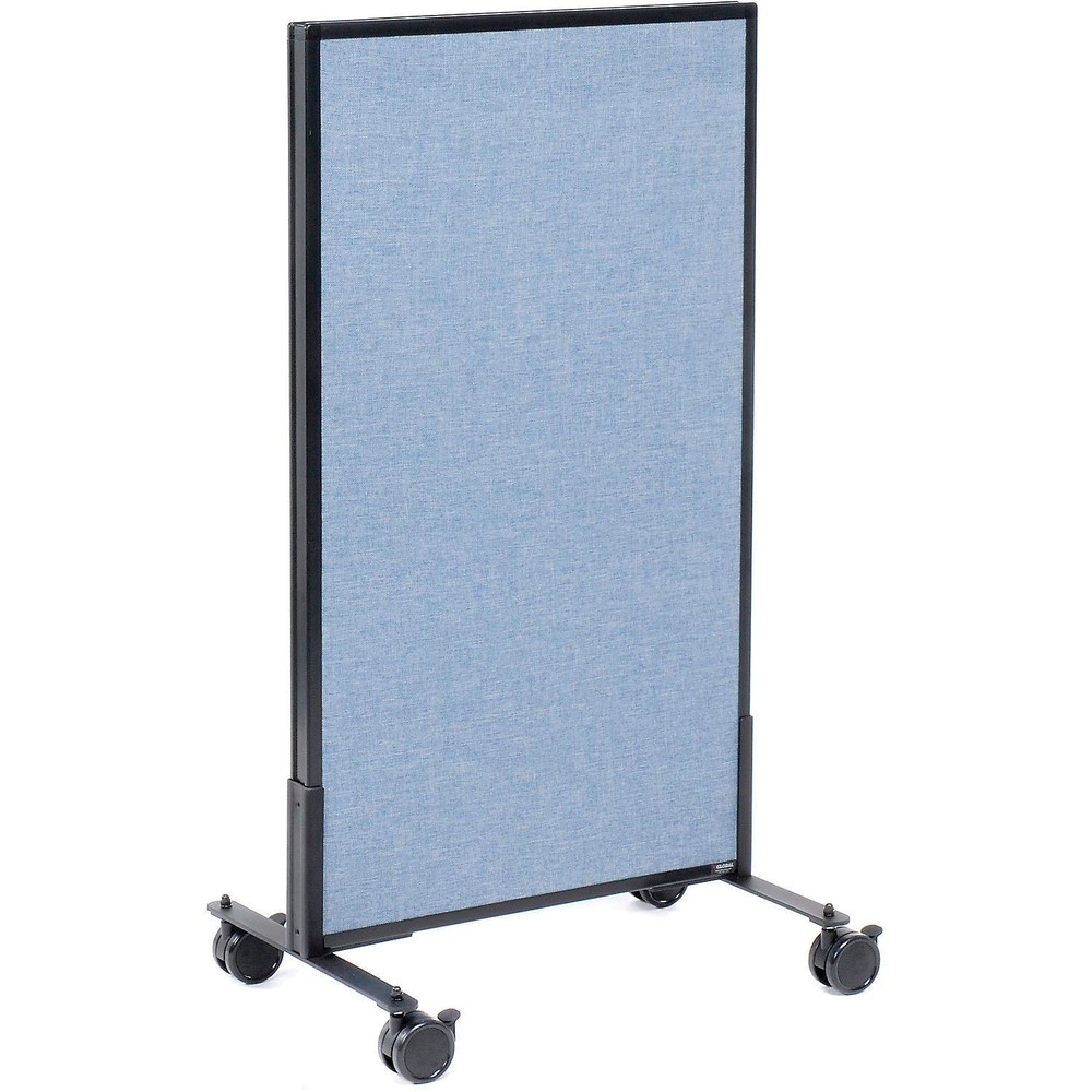 24-1/4"W x 45"H Mobile Office Partition Panel Blue