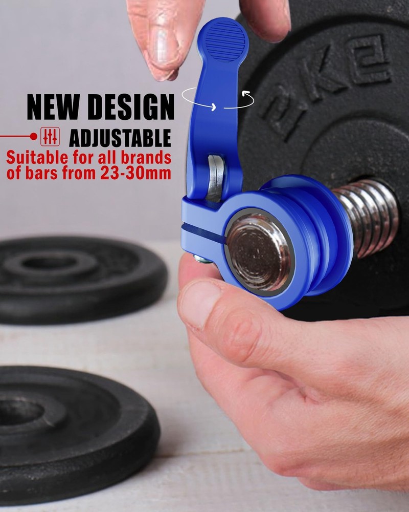 Adjustable Barbell Clips 1 Inch Quick Release Weight Locking Collars Pair