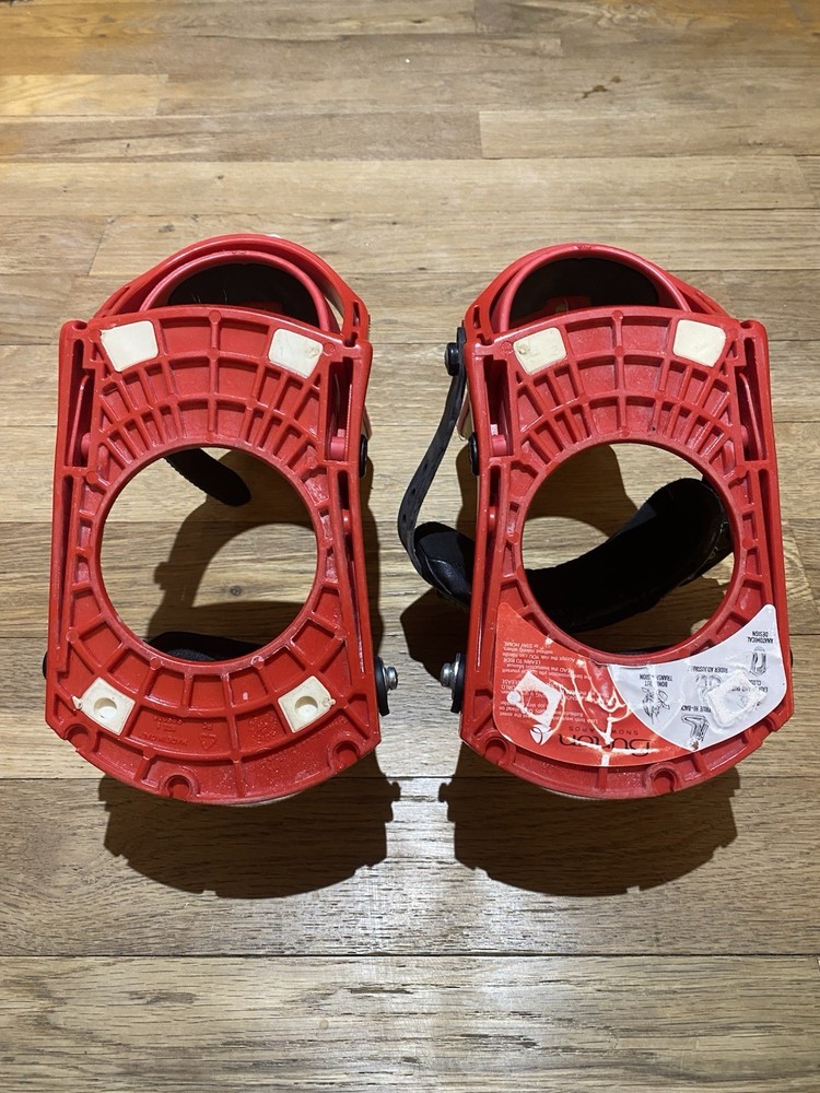 Burton Red And White Custom Snowboard Bindings Size Small