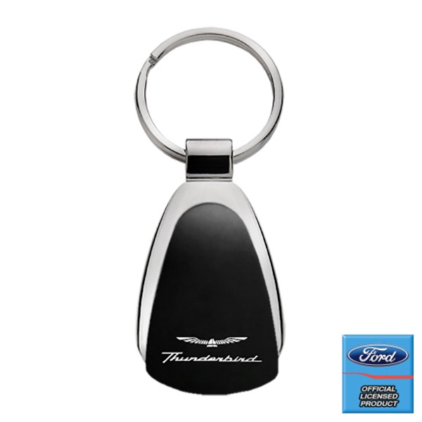 Ford Thunderbird Black Tear Drop Key Chain, Official Licensed
