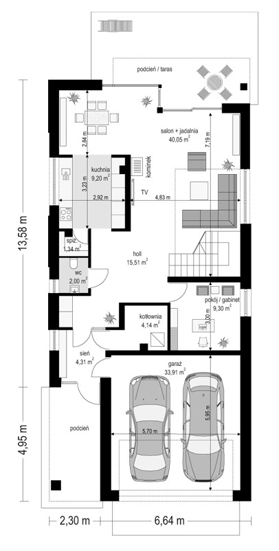 3 bedroom house plan with garage