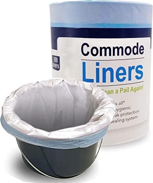 Thick Odor-Free Commode Liners - Fits All Standard Bedside Commodes, Pack of 100