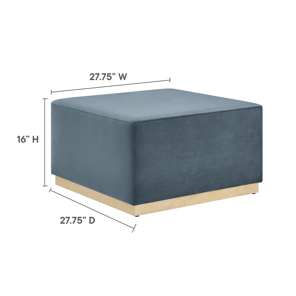 Modway Large 28" Square Performance Velvet Upholstered Ottoman
