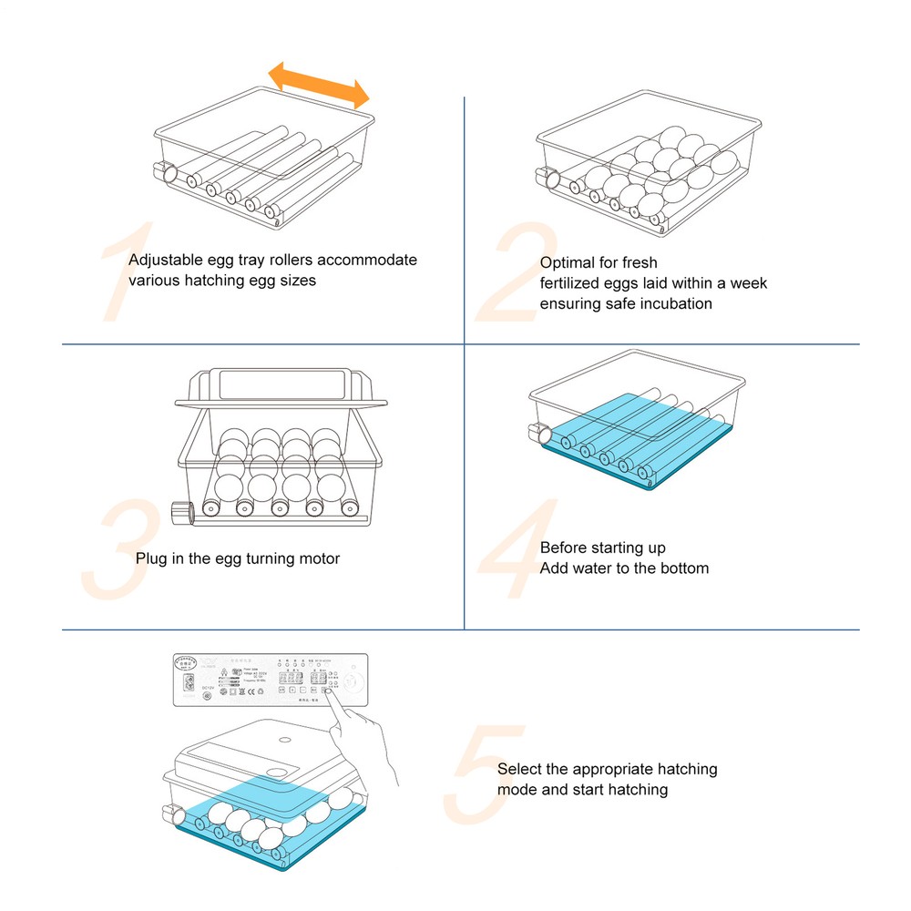 Automatic 120 Eggs Incubator Temperature Control Digital Chicken Egg Hatcher