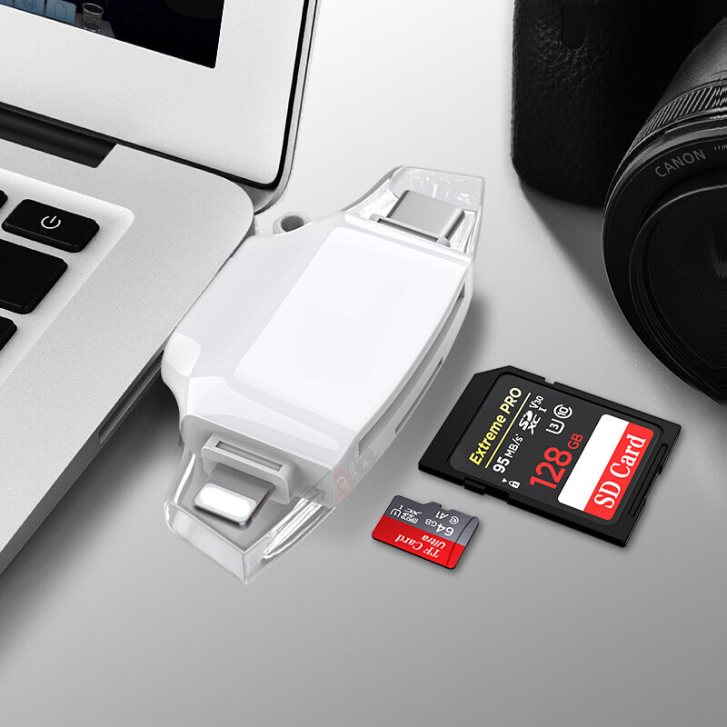 4 in 1 Card Reader Adapter USB Type-C 16G 32G 64G TF/SD Card for iphone Android
