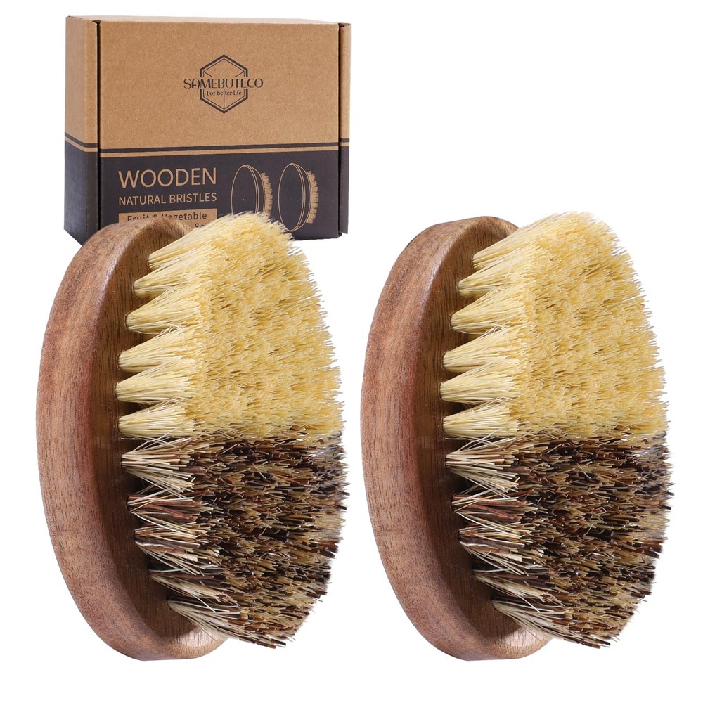 Fruit Vegetable Cleaning Brushes set Wooden Handheld Scrubber 2 PCS