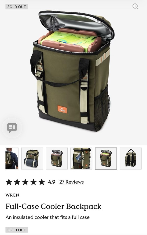 WREN FULL CASE COOLER BACKPACK -SOLD OUT!!