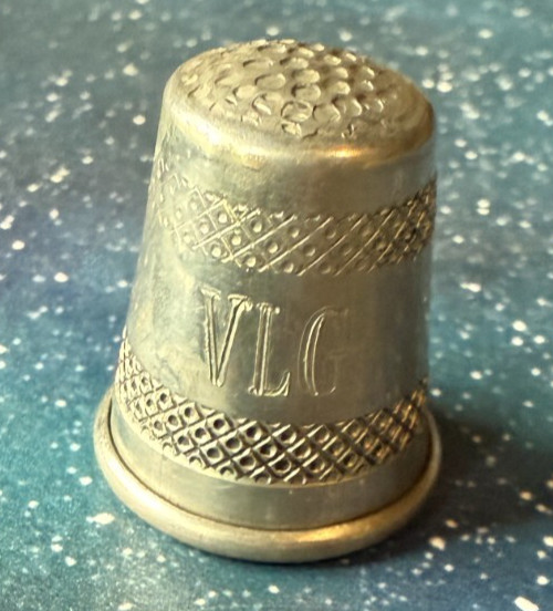 Vintage Sterling Silver Thimble with Initials VLG Engraved