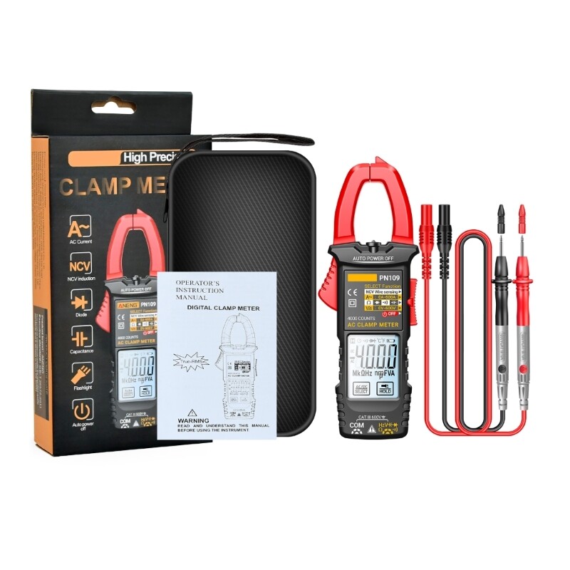 PN109 Clamp Meter Voltage Current Tester 4000 Counts Multimeter