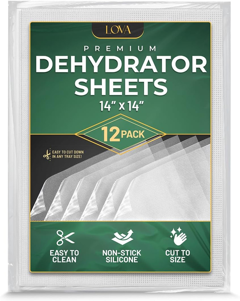 Silicone Dehydrator Sheets 14X14 (12 Pack) Fine Mesh Tray Liners for Excalibur,