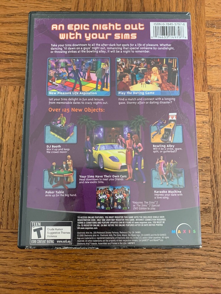 The Sims 2 Nightlife Expansion Pack CD Rom Game