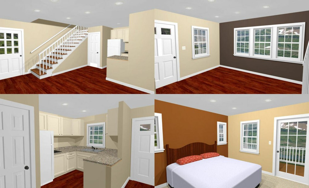 20x16 Tiny House -- PDF Floor Plan -- 557 sq ft -- Model 8