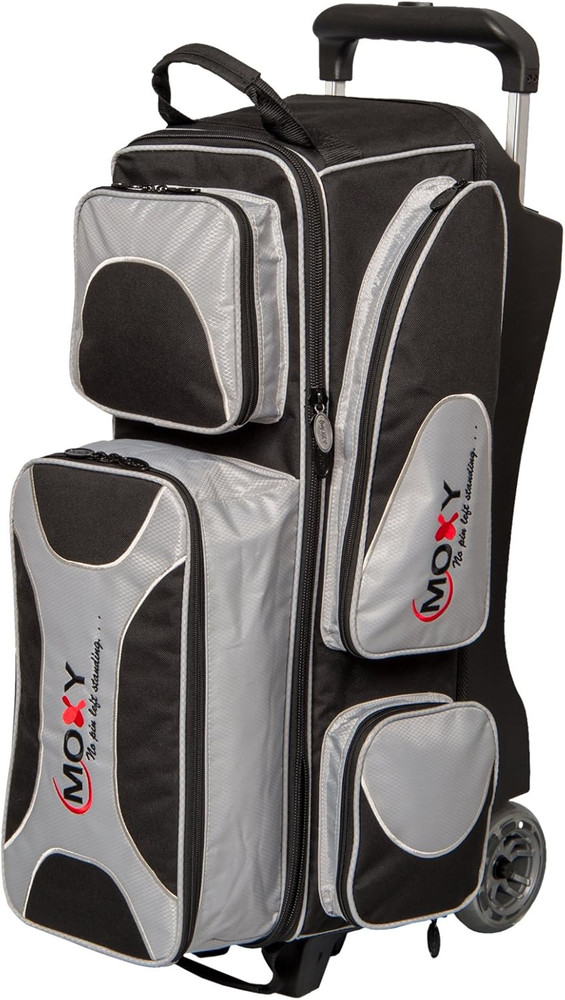 Moxy Deluxe Triple Roller Bowling Bag - Silver/Black