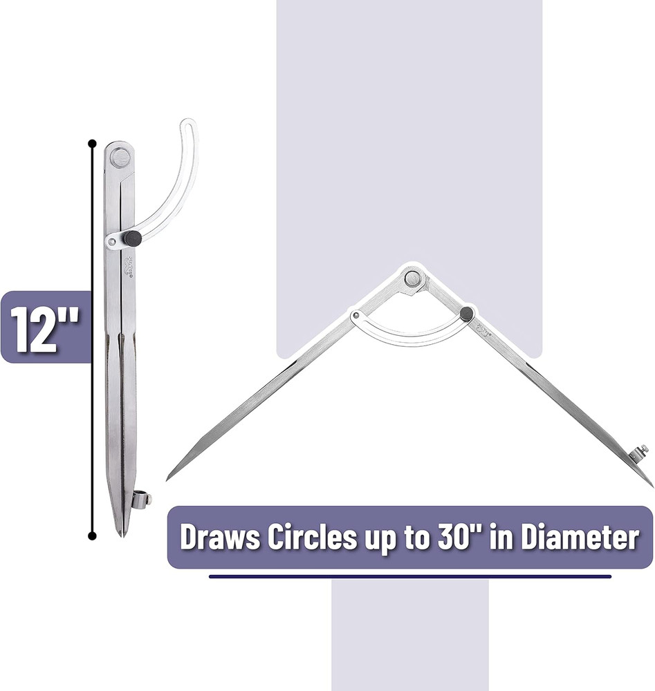 - Professional Compass for Woodworking, 8 Inch Compass with Wing