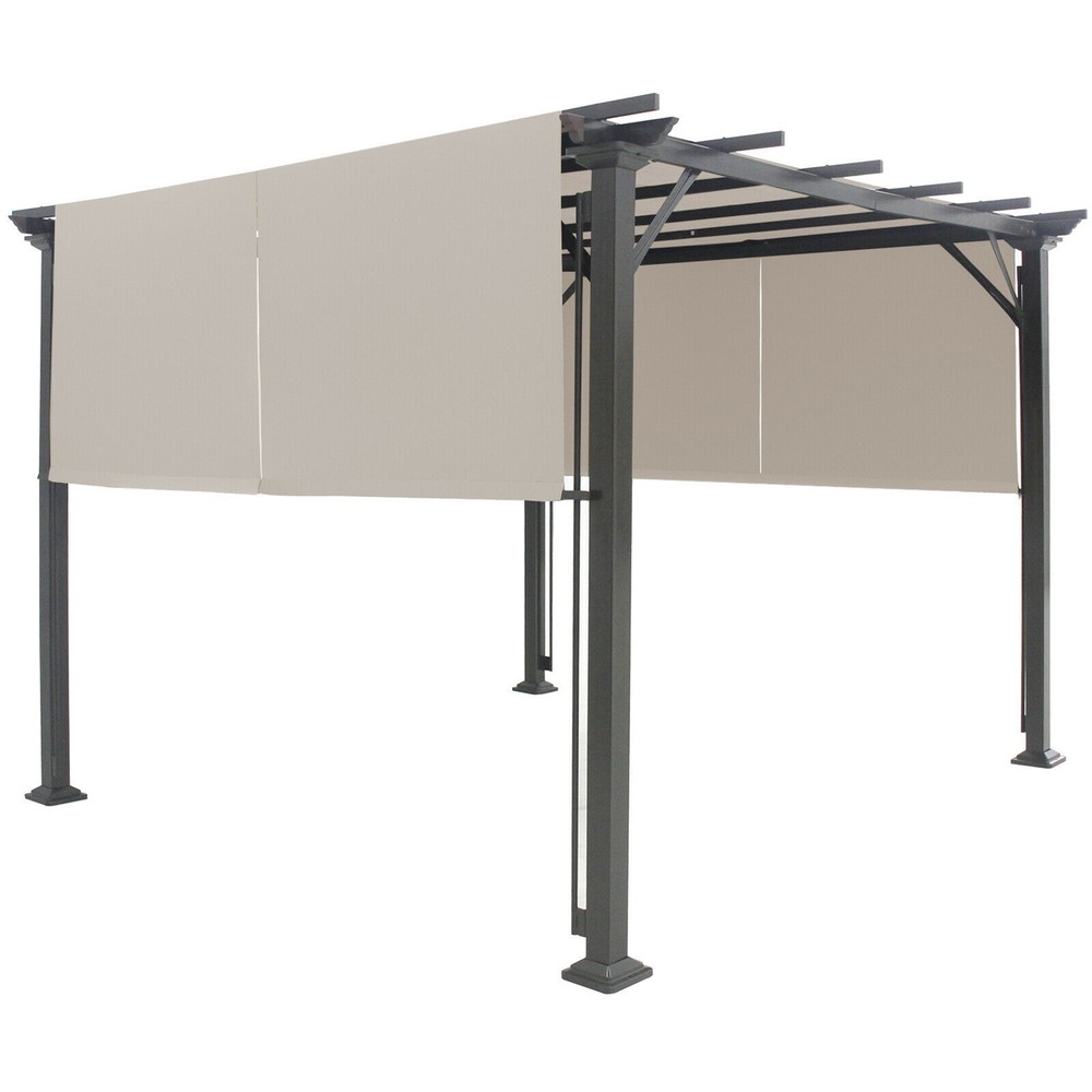 2PCS 16x4 Ft Universal Replacement Canopy for Pergola Structure Sun Awning Beige