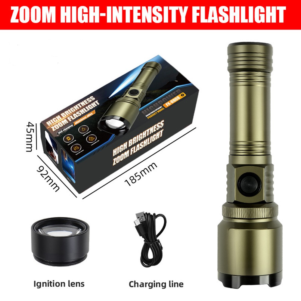 1X LED Flashlight Outdoor Fire Lens Fire Start Emergency Jungle Forest🏞️