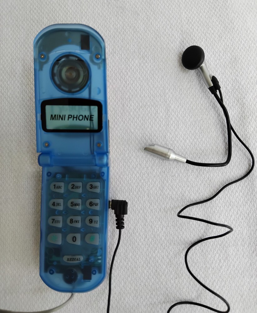 Vintage Mini Phone Hands Free Translucent blue