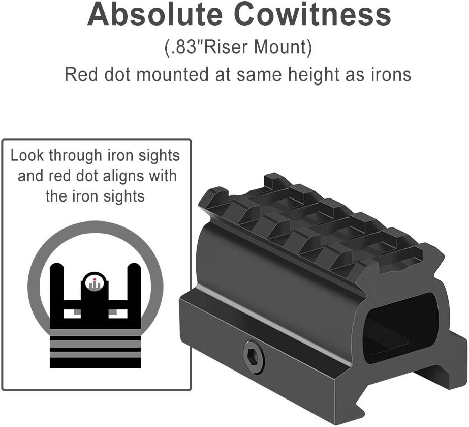 Feyachi RDS-23, RDS-22 2 MOA Red Dot Sight with .83" riser