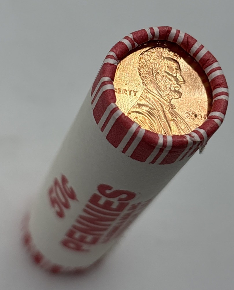 2009-D Lincoln Cent Log Cabin Bank Wrapped Roll NF String
