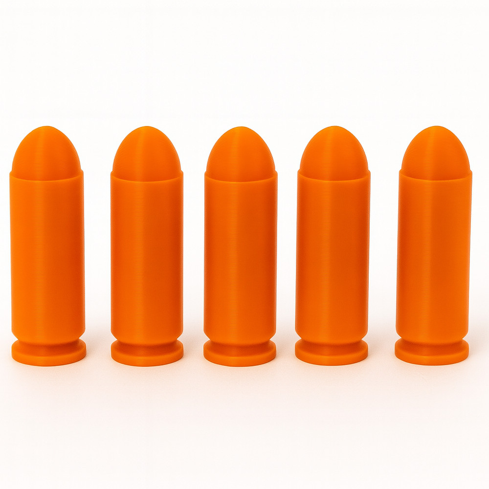 10mm Orange Dummy Rounds- Snap Caps - Dry Fire Training. Reusable .TechStudio3D