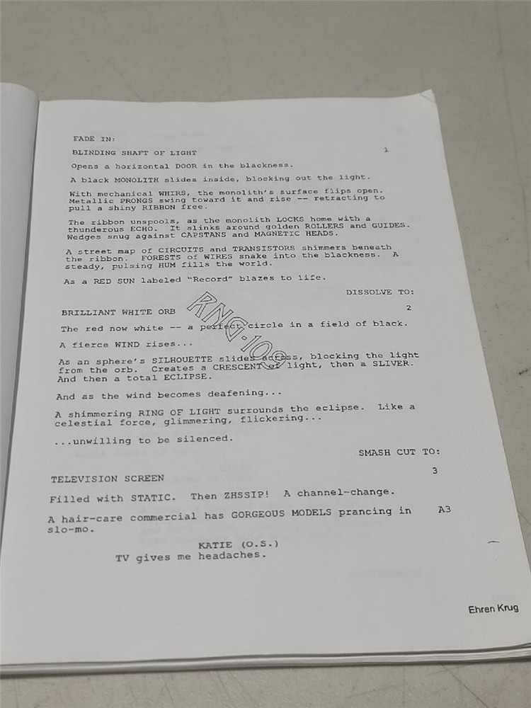 The Ring 10/3/2001 Shooting Screenplay Script by Ehren Kruger