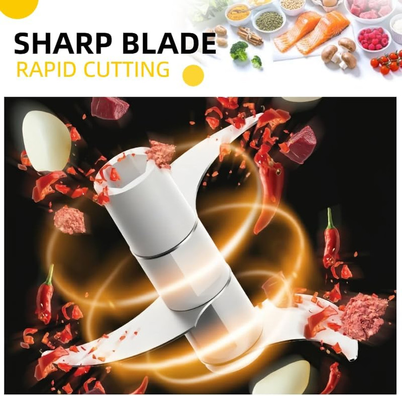 Multi-Functional Manual Food Processor Vegetable Chopper, Hand-Powered Handle On