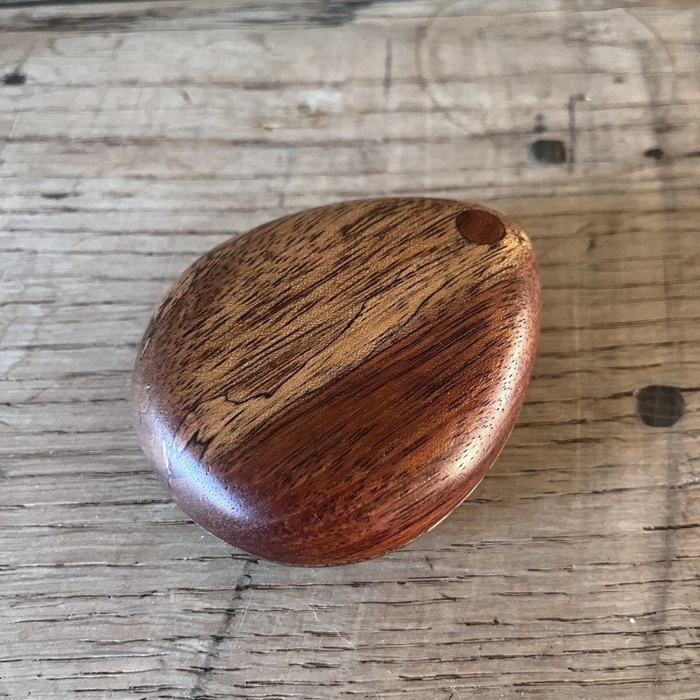 Handmade Solid Wood Compact Mirror Handheld Teardrop Shape - Beautiful!