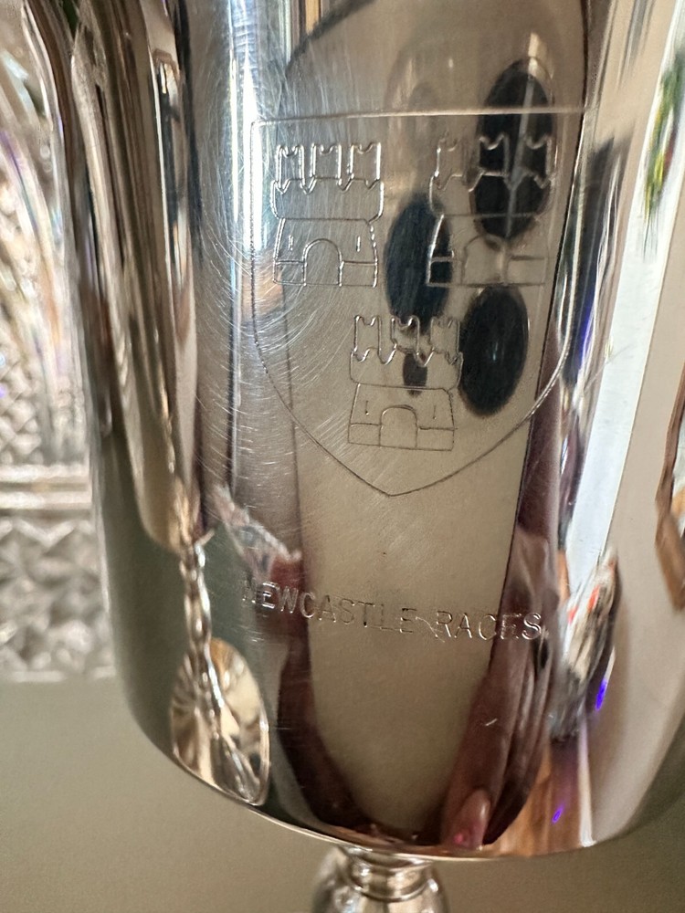 Barker Ellis Silver Commemorative Newcastle Races Silverplate Goblet Cup