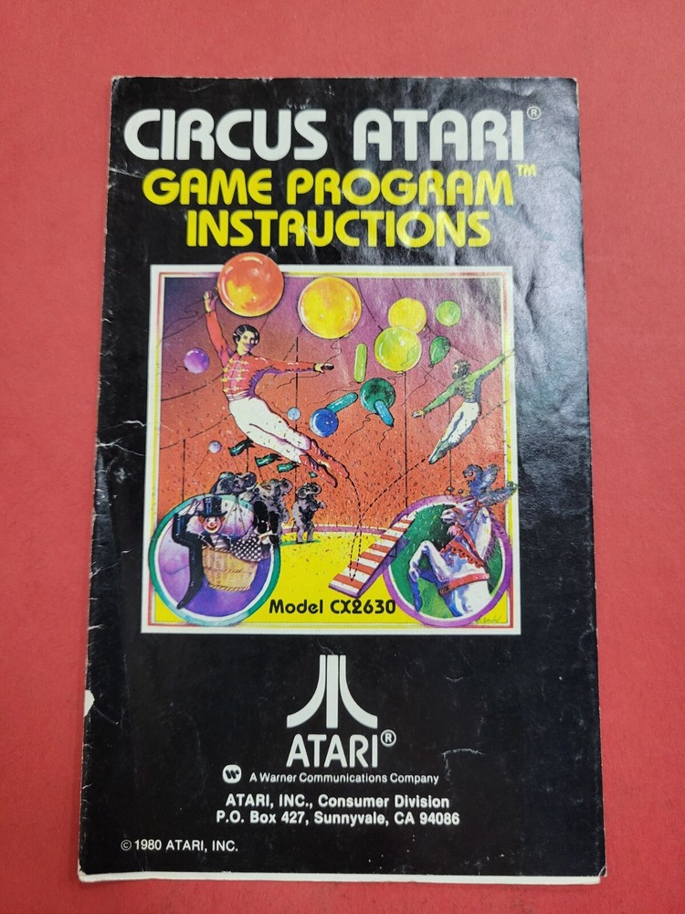 Cricus Atari game program instruction Booklet manual English!!