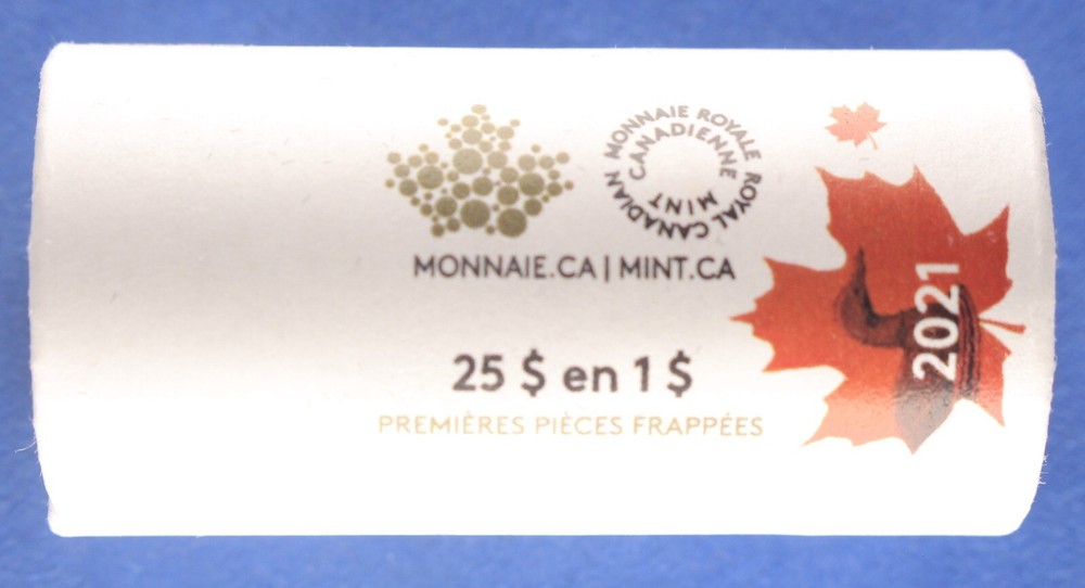 Canada 2021 Loonie ( 1 $ ) from a Mint Roll - First Day Strike - Classic Reverse