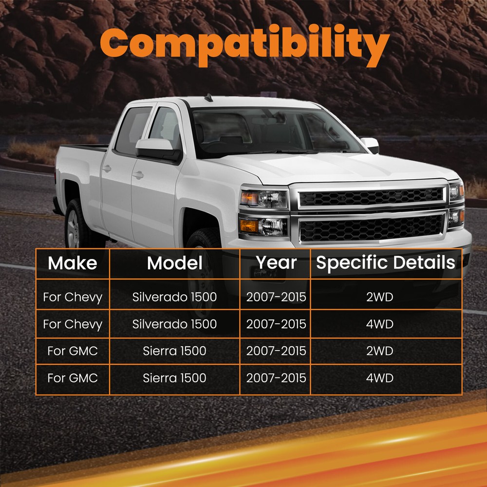 Upper Control Alignment Arms Drop Kit for 2007-2015 Chevy Silverado Sierra 1500