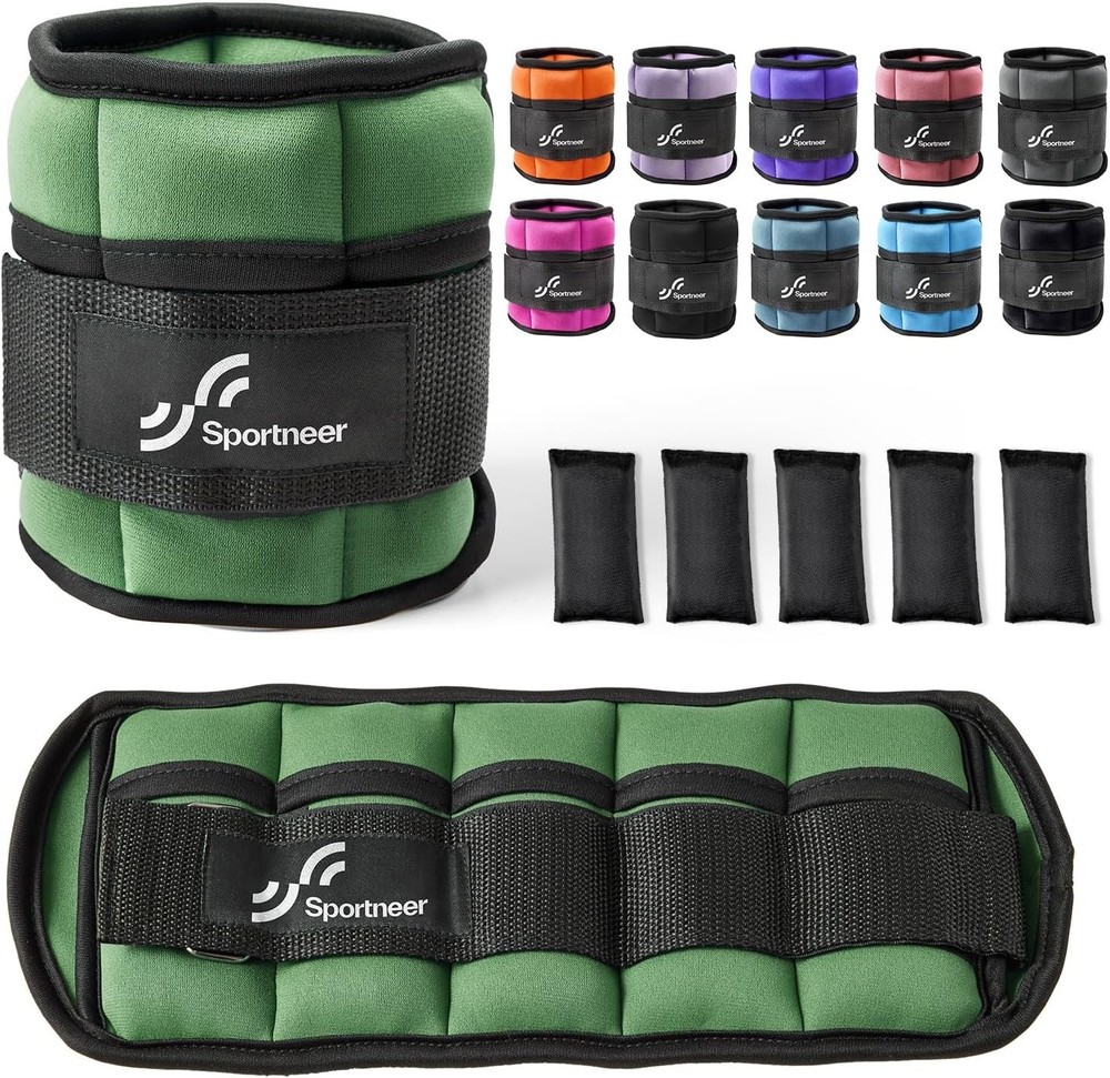 Sportneer Adjustable Ankle Weights 2-10lbs Pair Neoprene Workout