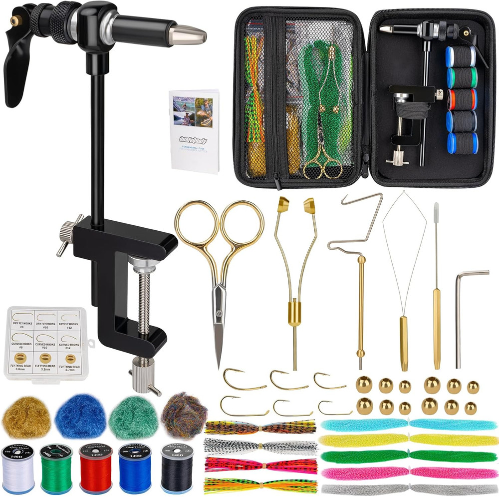 Complete Fly Tying Vise and Tools Kit for Beginners and Experts