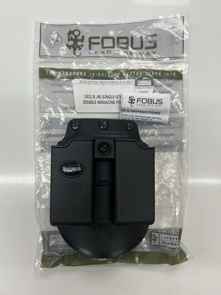 Fobus 4500 Evolution Double Mag Pouch for 1911 & .45 , Black