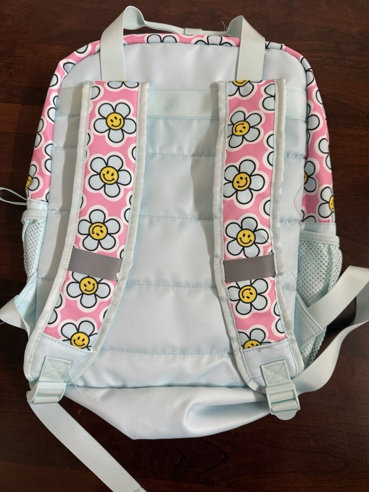 Be Kind 2 Piece Set Smiling Daisies Turquoise Backpack w/ Lunchpack NWT