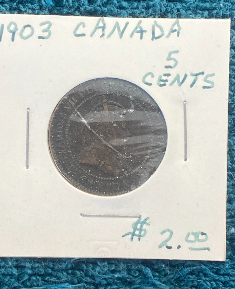 STORAGE UNIT FIND 1903 Canada 5 Cents